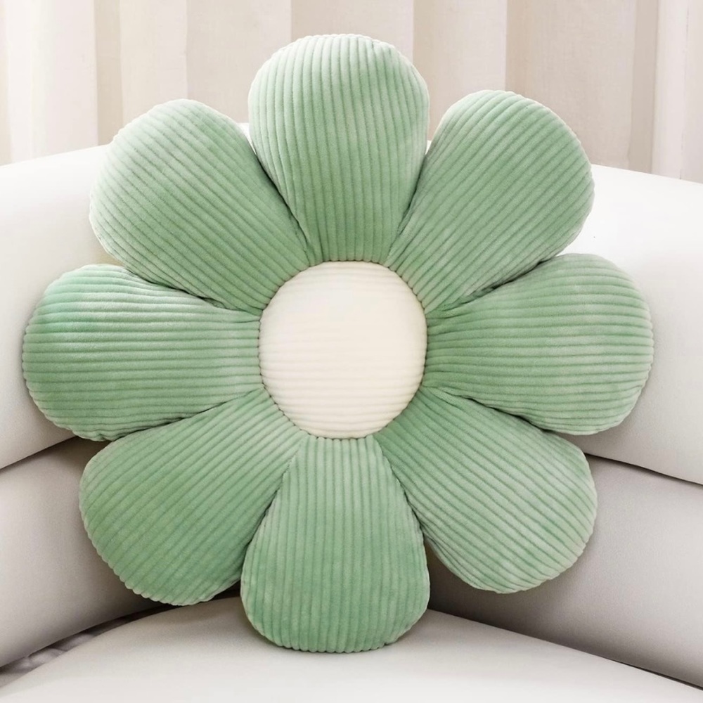 Flower plush throw pillow